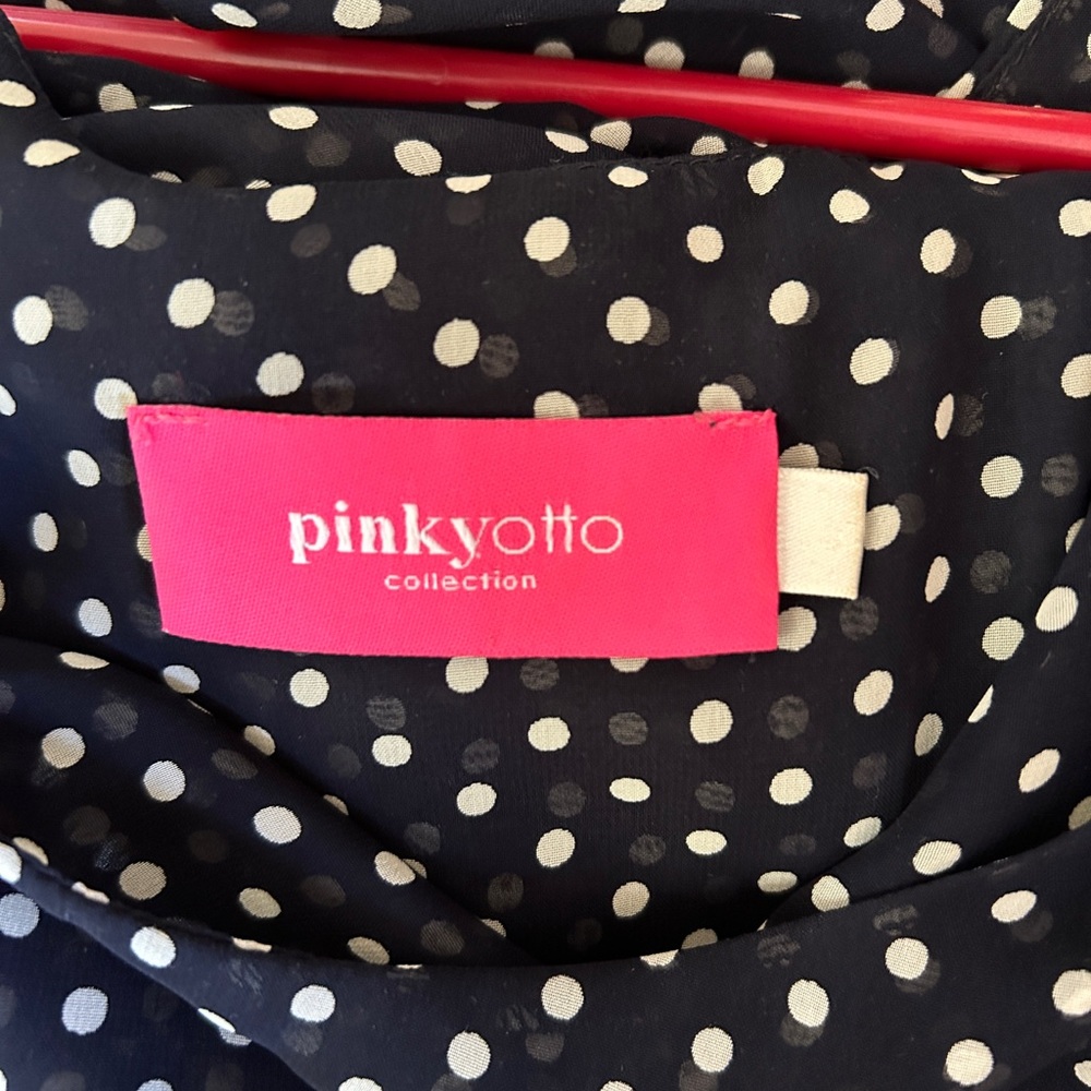 PinkyOtto Dress Polka Dot Dress Black White Assymetrical Hem Flouncy Small - Picture 10 of 13